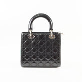 Christian Dior Medium Lady Dior Patent Black